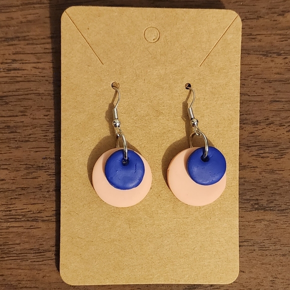 Free w/ Purchase Peach and Blue Clay Earrings - Picture 1 of 4